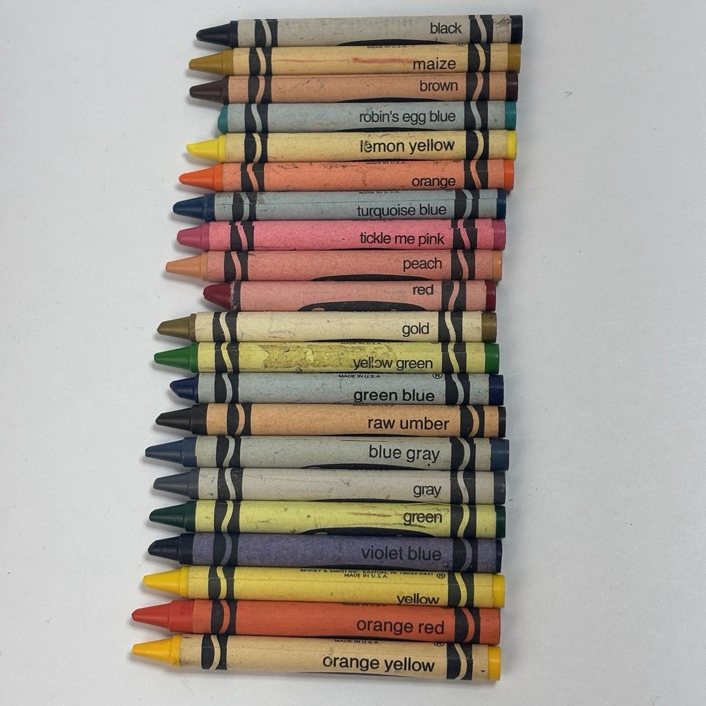 (21) Vintage Crayola Crayons Retired Colors Mixed Lot Binney & Smith Made In USA
